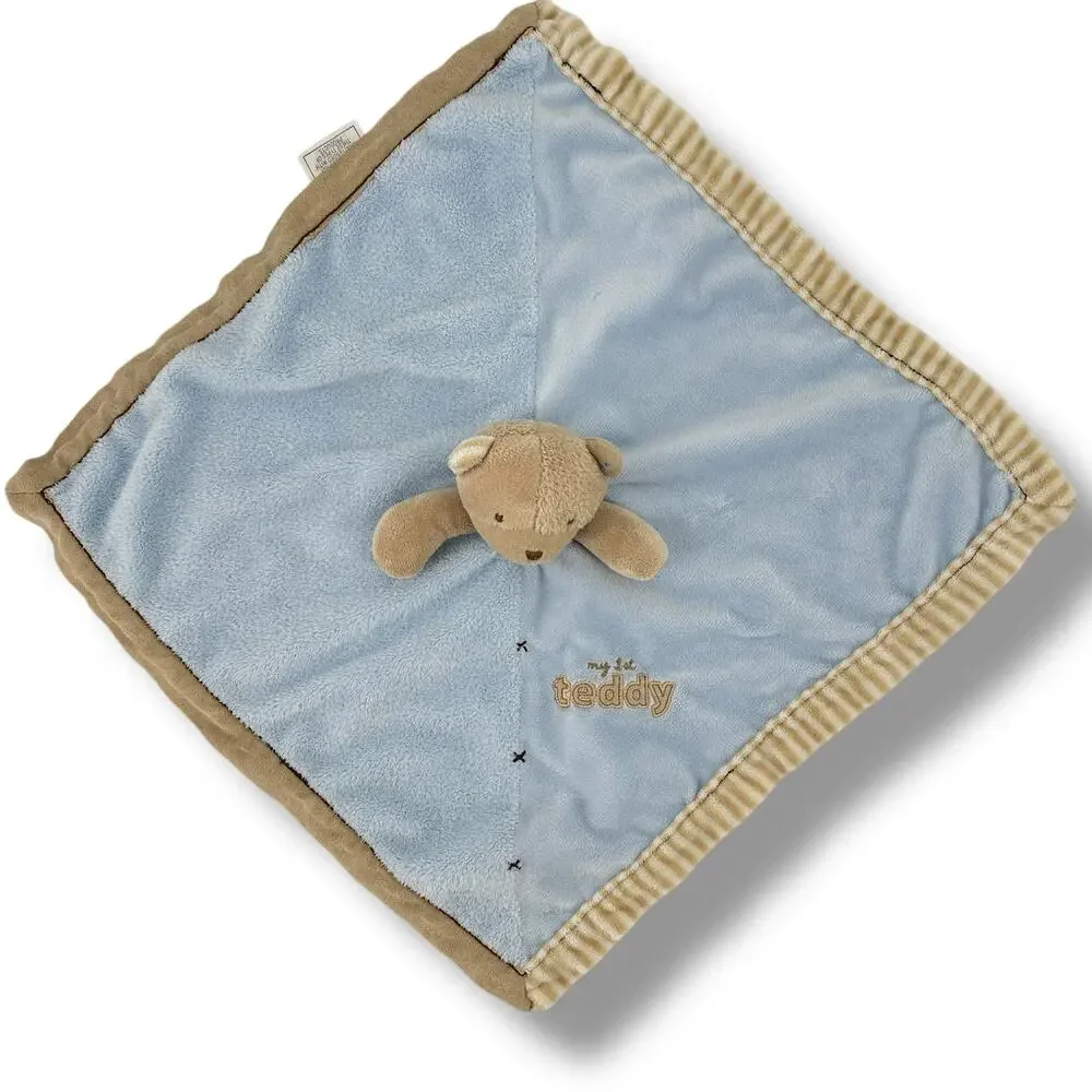 Carters Rattle Bear Lovey Security Blanket My First Teddy Satin Back